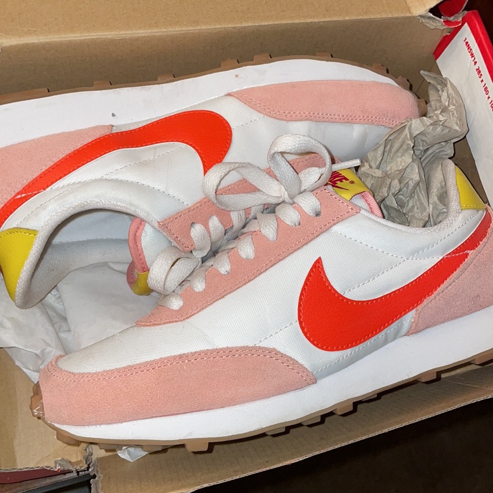 Nike Women's Sneakers in Pink, Orange, and White